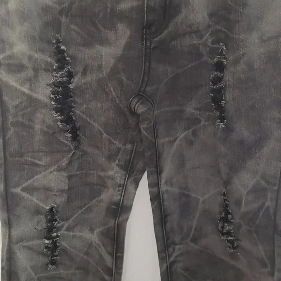 Do Denim Distressed Charcoal Grey Acid Wash Jeans - Picture 4 of 16